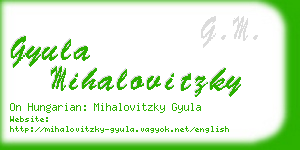 gyula mihalovitzky business card